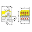 WAGO 243 Series PCB Terminal Block, 5.75 mm Pitch, 6A, 25V, Grey Yellow 243-212
