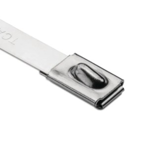 HellermannTyton Roller Ball Cable Tie, 685 mm Length x 7.9 mm Width, Metallic 304 Stainless Steel 111-94278 MBT27HS-SS304-ML