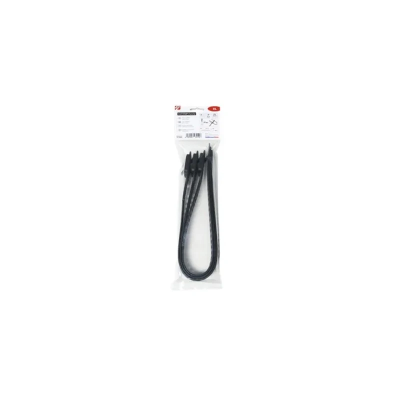 HellermannTyton Releasable Cable Tie, Thermoplastic Polyurethane, 580mm Length x 28mm Width 115-28590 SOFTFIX XL-TPU-BK