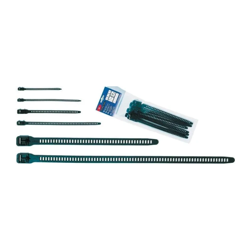 HellermannTyton Releasable Cable Tie, Black Thermoplastic Polyurethane, 260 mm x 7 mm SOFTFIX 115-07270 SOFTFIX S-TPU-BK