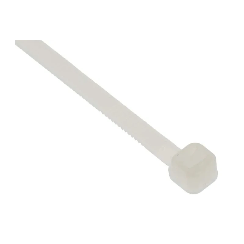 RS PRO Non-Releasable Nylon 6.6 Cable Tie, Natural Colour, 150 mm Length x 3.6 mm Width, Flame Retardant 492-0453