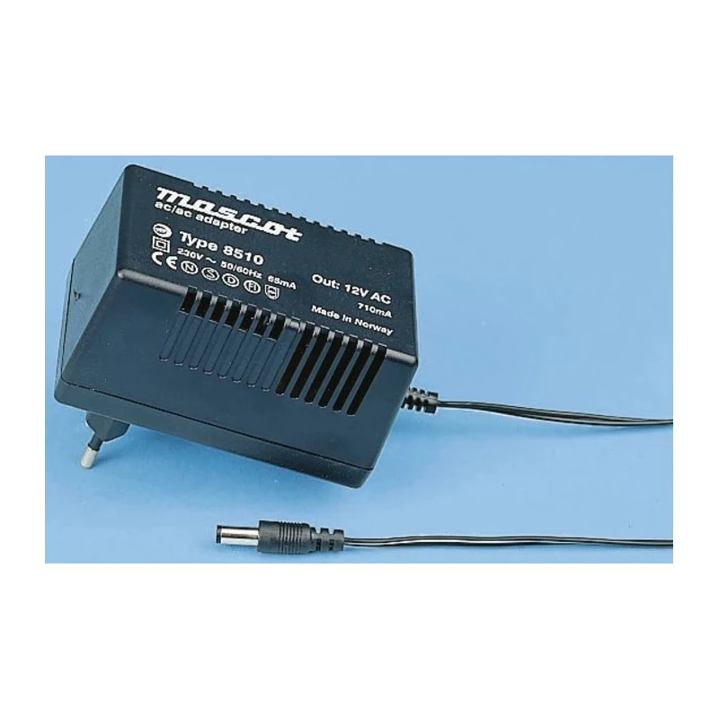 Mascot AC/DC Adapter Type C 243.8V AC Input 1.1A Output 12V AC 100mm x 51mm x 57mm TS240111 8710-12VAC