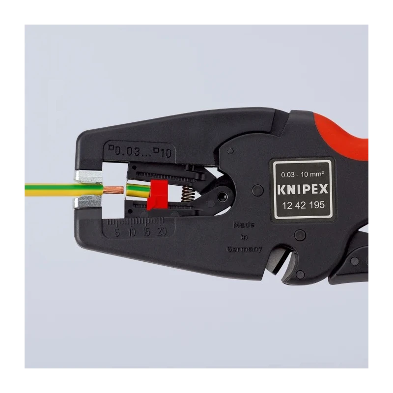 Knipex Multistrip 10 Automatic Wire Stripper Soft Grip Single Core Multi-Core 0.03-10.0 mm² 195mm Overall 12 42 195