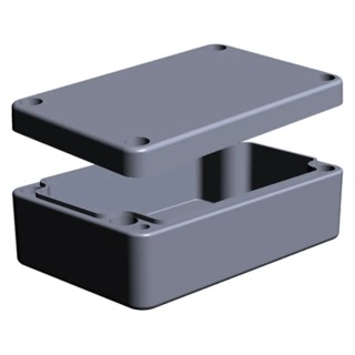 RS PRO Grey Lid Aluminium Enclosure, IP65, IP66, IP67, IP68, IK09, 34 mm x 98 mm x 98 mm IP65