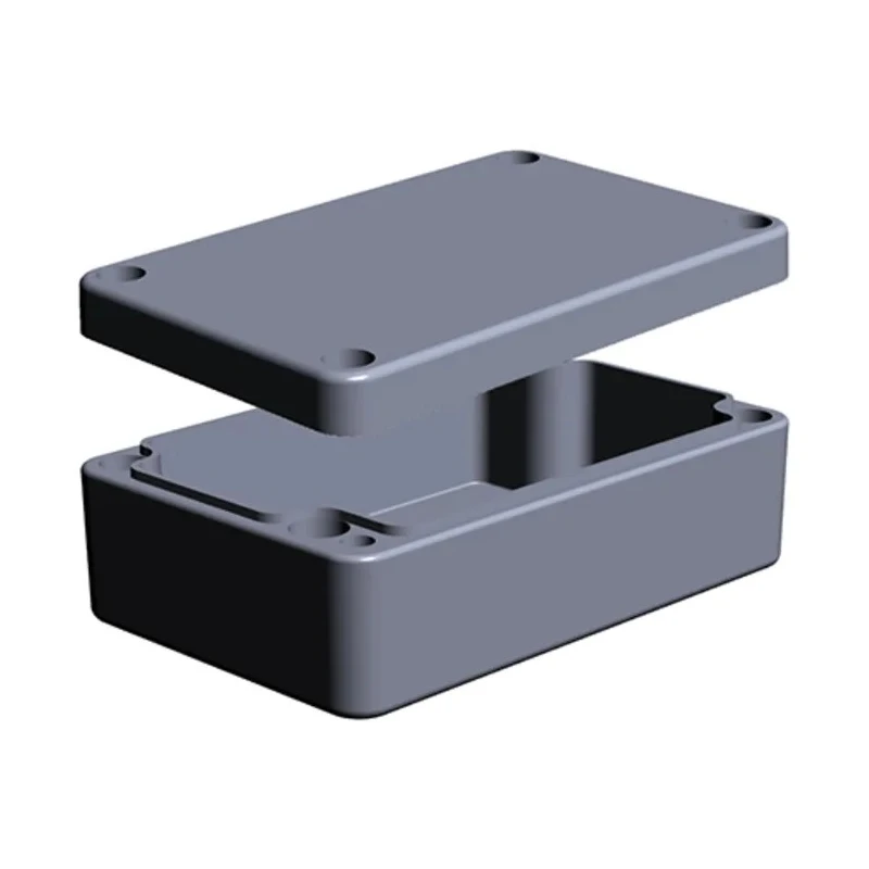 RS PRO Grey Lid Aluminium Enclosure, IP65, IP66, IP67, IP68, IK09, 34 mm x 98 mm x 98 mm IP65