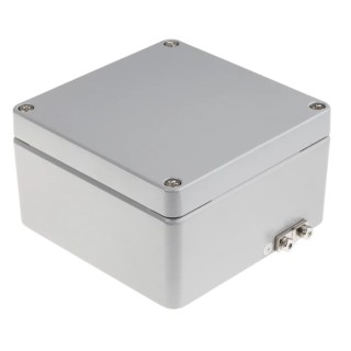 RS PRO Grey Lid Aluminium Enclosure IP68 IP67 IP66 IP65 IK09 91 mm x 160 mm x 160 mm IP68