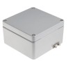 RS PRO Grey Lid Aluminium Enclosure IP68 IP67 IP66 IP65 IK09 91 mm x 160 mm x 160 mm IP68