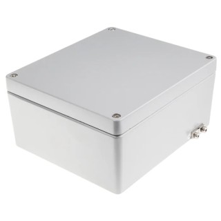 RS PRO Grey Lid Aluminium Enclosure, IP65, IP66, IP67, IP68, IK09, 113 mm x 230 mm x 230 mm IP65