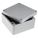 RS PRO Grey Lid Aluminium Enclosure IP68 IP67 IP66 IP65 IK09 91 mm x 160 mm x 160 mm IP68