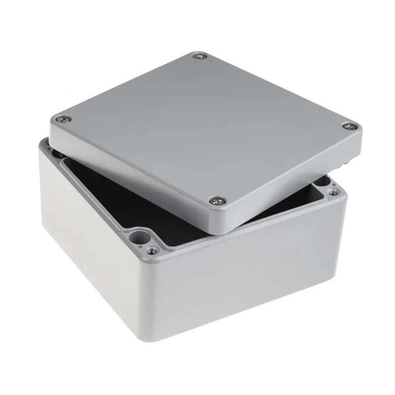RS PRO Grey Lid Aluminium Enclosure IP68 IP67 IP66 IP65 IK09 91 mm x 160 mm x 160 mm IP68