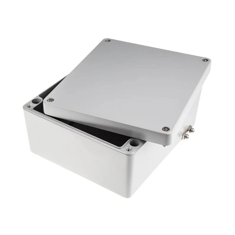 RS PRO Grey Lid Aluminium Enclosure, IP65, IP66, IP67, IP68, IK09, 113 mm x 230 mm x 230 mm IP65