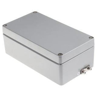 RS PRO Grey Lid Aluminium Enclosure IP68, IP66, IP65, IP67, IK09, 81 mm x 220 mm x 220 mm IP68