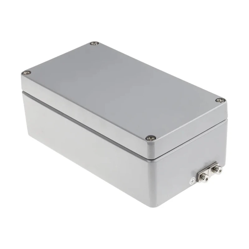 RS PRO Grey Lid Aluminium Enclosure IP68, IP66, IP65, IP67, IK09, 81 mm x 220 mm x 220 mm IP68