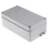 RS PRO Grey Lid Aluminium Enclosure IP68, IP66, IP65, IP67, IK09, 81 mm x 220 mm x 220 mm IP68