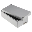 RS PRO Grey Lid Aluminium Enclosure IP68, IP66, IP65, IP67, IK09, 81 mm x 220 mm x 220 mm IP68