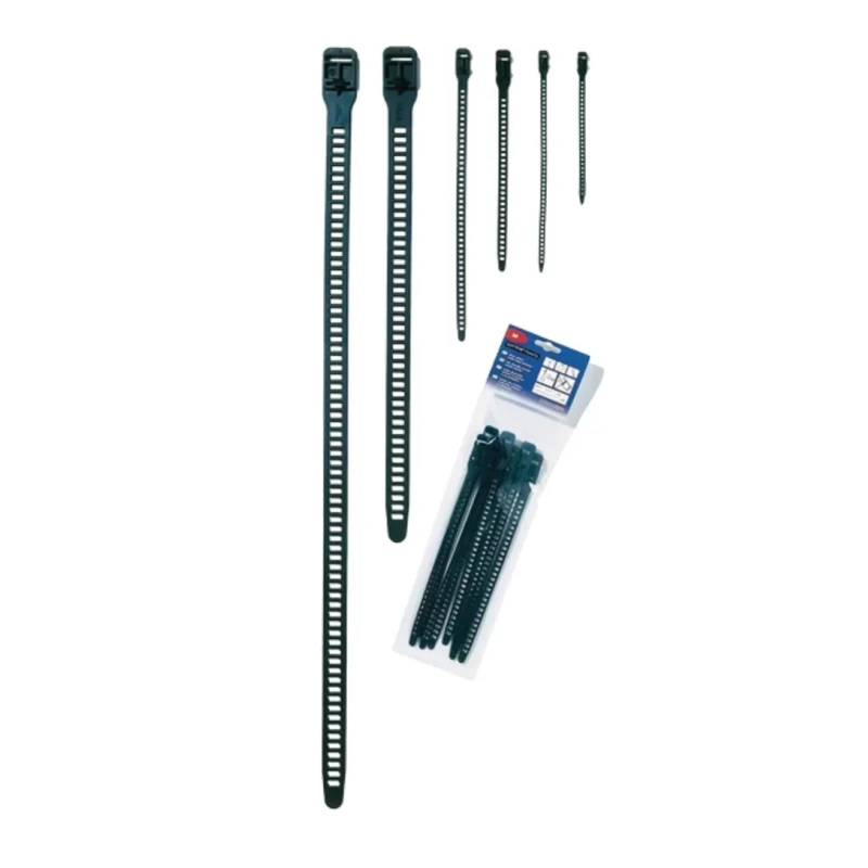 HellermannTyton Releasable Cable Tie 260 mm x 11 mm Black Thermoplastic Polyurethane SOFTFIX 115-11270 SOFTFIX M-TPU-BK