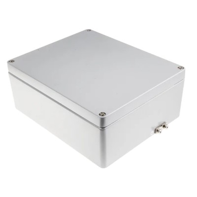 RS PRO Grey Lid Aluminium Enclosure, IP65, IP66, IP67, IP68, IK09, 110 mm x 280 mm x 280 mm IP65