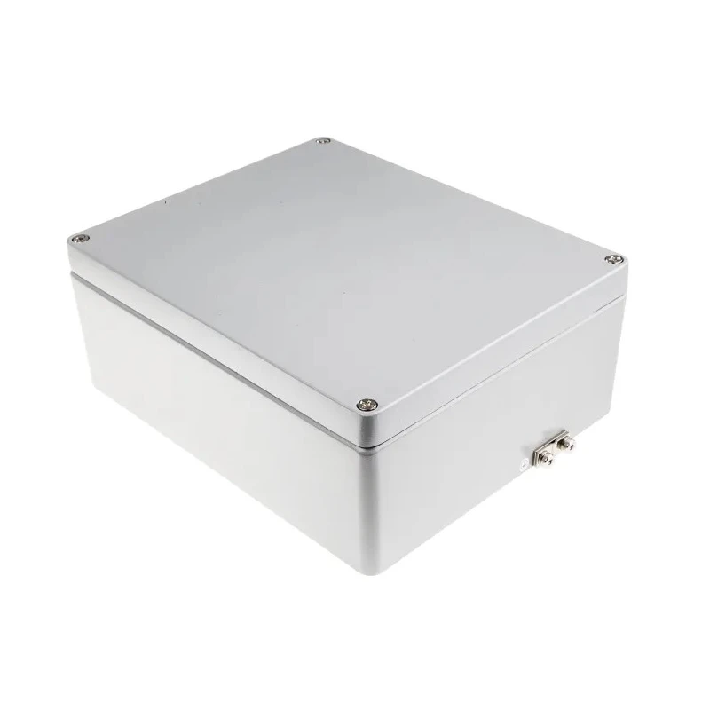 RS PRO Grey Lid Aluminium Enclosure, IP65, IP66, IP67, IP68, IK09, 110 mm x 280 mm x 280 mm IP65