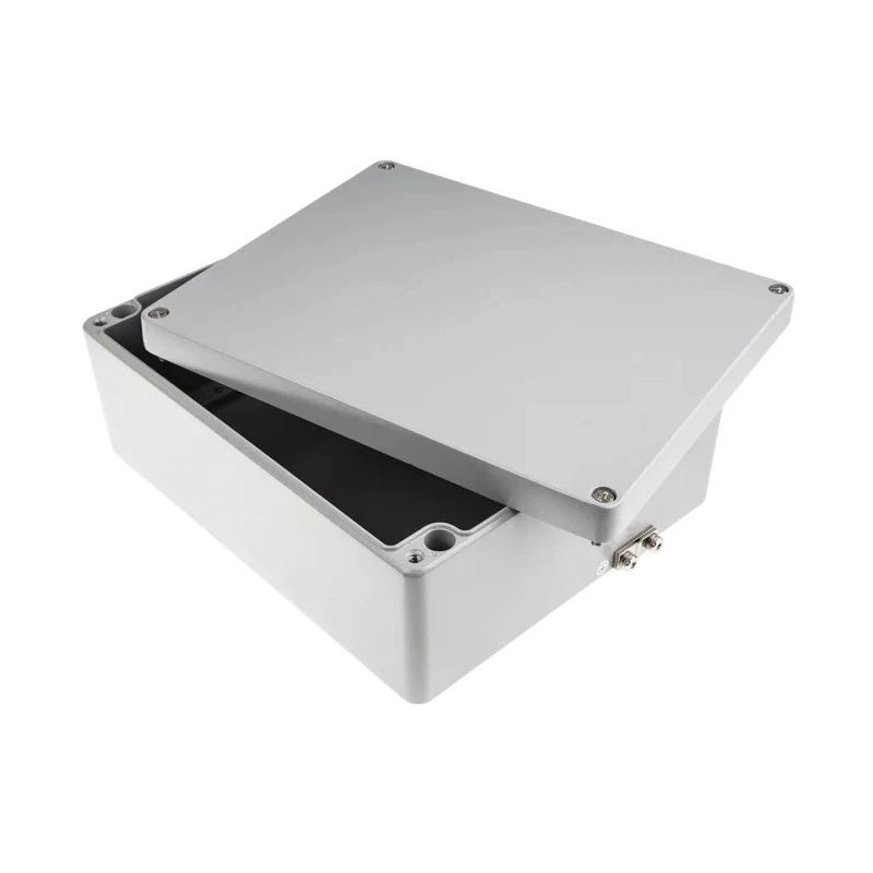 RS PRO Grey Lid Aluminium Enclosure, IP65, IP66, IP67, IP68, IK09, 110 mm x 280 mm x 280 mm IP65