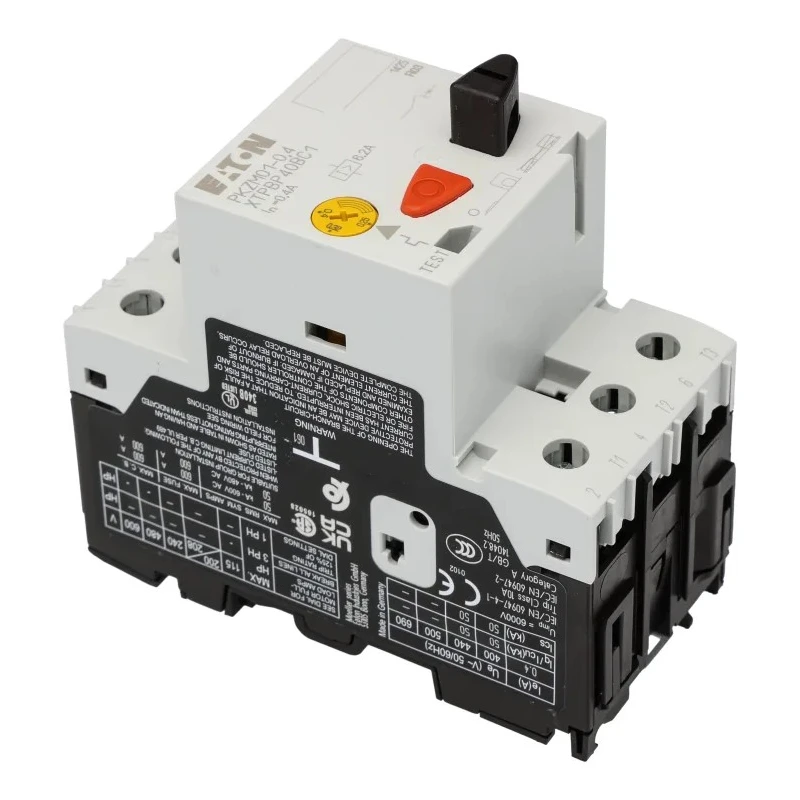 Eaton Motor Protection Circuit Breaker PKZM 01 Series 250mA to 400mA Current Rating 690V AC, 3 Poles 278477 PKZM01-0,4