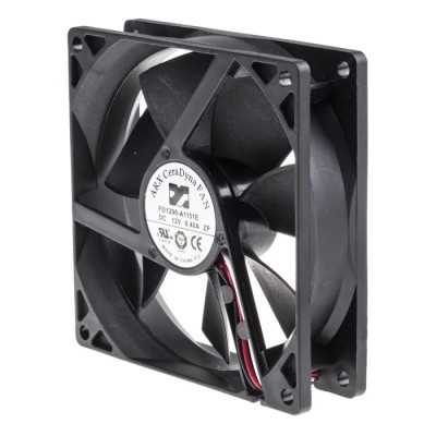ARX CeraDyna Series Axial Fan 12V DC 4.32W 3600rpm 108.2 m³/h IP20 92mm x 92mm x 25mm 