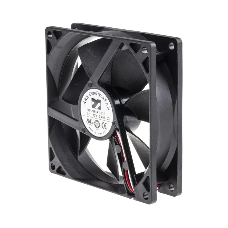 ARX CeraDyna Series Axial Fan 12V DC 4.32W 3600rpm 108.2 m³/h IP20 92mm x 92mm x 25mm 