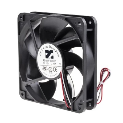 ARX CeraDyna Series Axial Fan 12V DC 5.04W 420mA 180.8 m³/h 120 mm Square Frame IP20 