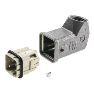 HARTING Heavy Duty Power Connector Panel Mount Screw Termination 4 Contacts 10A 230V/400V Han A Male 09200042611+19200031640