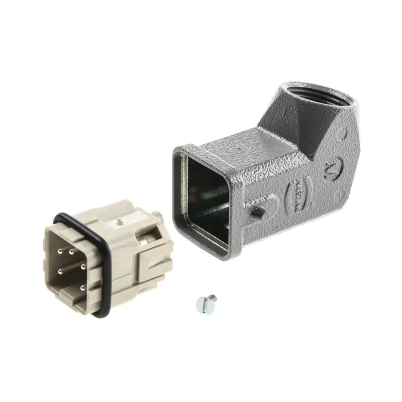 HARTING Heavy Duty Power Connector Panel Mount Screw Termination 4 Contacts 10A 230V/400V Han A Male 09200042611+19200031640