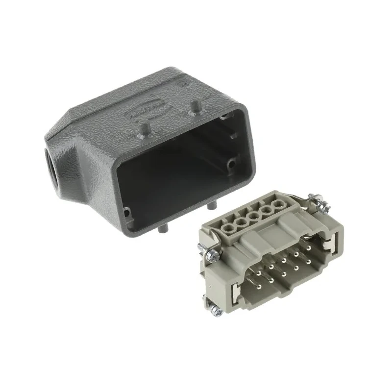 HARTING Heavy Duty Power Connector Panel Mount Screw Termination 10 Way 16A 500V Han E Male 09330102601+19300101520