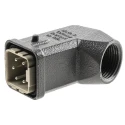 HARTING Heavy Duty Power Connector Panel Mount Screw Termination 4 Contacts 10A 230V/400V Han A Male 09200042611+19200031640