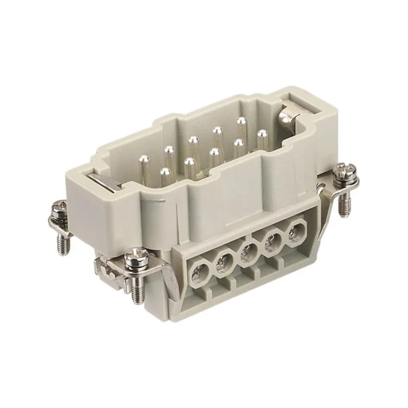 HARTING Heavy Duty Power Connector Panel Mount Screw Termination 10 Way 16A 500V Han E Male 09330102601+19300101520