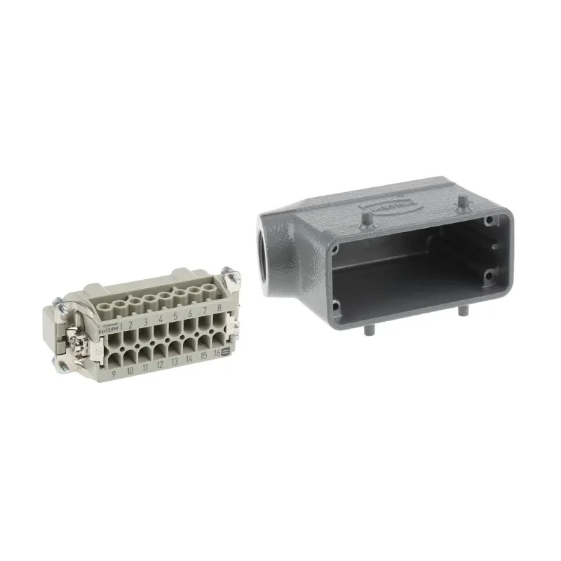 HARTING Heavy Duty Power Connector Panel Screw 16 Way 16A 500V Han E Male 09330162601+19300161521