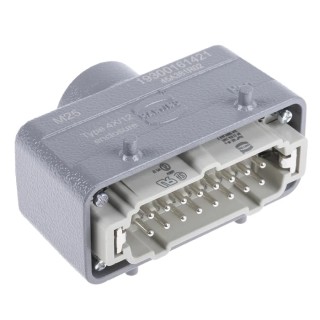 HARTING Heavy Duty Power Connector Panel Screw Terminal 16 Way 16A 500V Han E Male 09330162601+19300161421