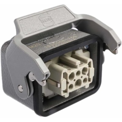 HARTING Heavy Duty Power Connector Panel Screw Termination 6 Contacts 16A 500V Han E Female 09330062701+19300061750