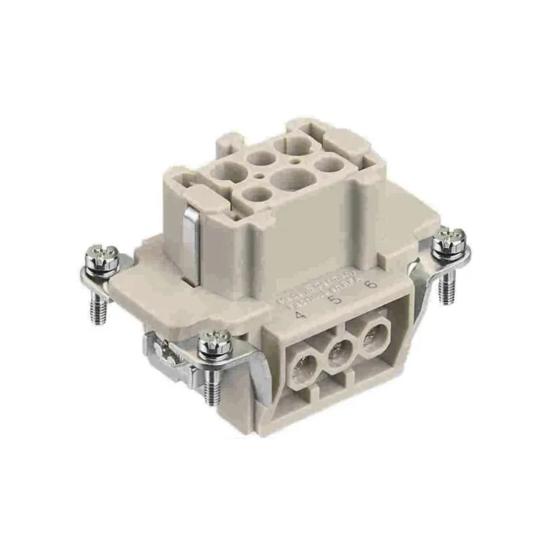 HARTING Heavy Duty Power Connector Panel Screw Termination 6 Contacts 16A 500V Han E Female 09330062701+19300061750
