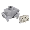 HARTING Heavy Duty Power Connector Panel Mount Screw Termination 10 Way 16A 500V Han E Female 09330102701+19300101730