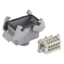 HARTING Heavy Duty Power Connector Panel Mount Screw Termination 10 Way 16A 500V Han E Female 09330102701+19300101730