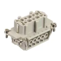 HARTING Heavy Duty Power Connector Panel Mount Screw Termination 10 Way 16A 500V Han E Female 09330102701+19300101730