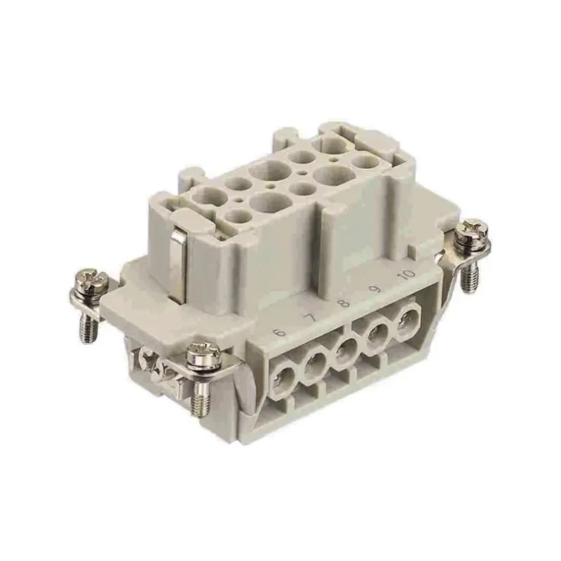 HARTING Heavy Duty Power Connector Panel Mount Screw Termination 10 Way 16A 500V Han E Female 09330102701+19300101730