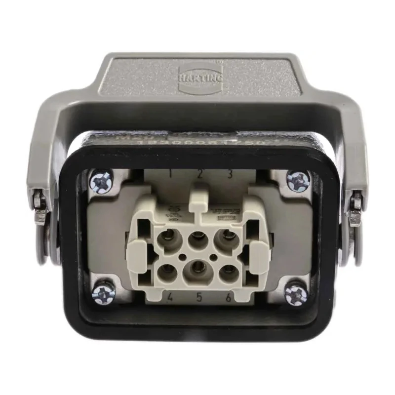 HARTING Heavy Duty Power Connector Panel Screw Termination 6 Contacts 16A 500V Han E Female 09330062701+19300061750
