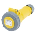 MENNEKES Industrial Power Connector Cable Mount 16A, 110V, IP67 Rated, Yellow, 2P+PE, AM-TOP 