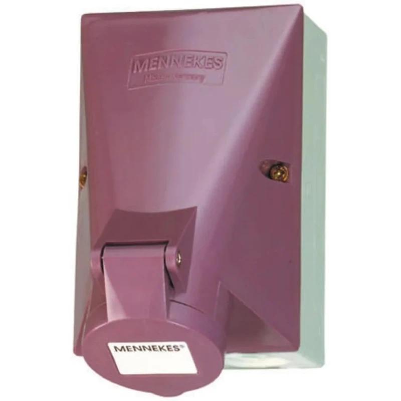 MENNEKES Industrial Socket Rated At 16A, 25V IP44 Purple Wall Mount, Interlocked, Screw Terminal 
