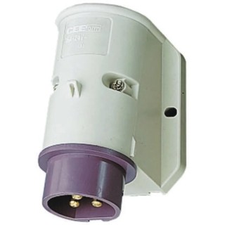 MENNEKES Rated At 16A, 25V IP44 Purple Wall Mount Industrial Power Connector IP44 