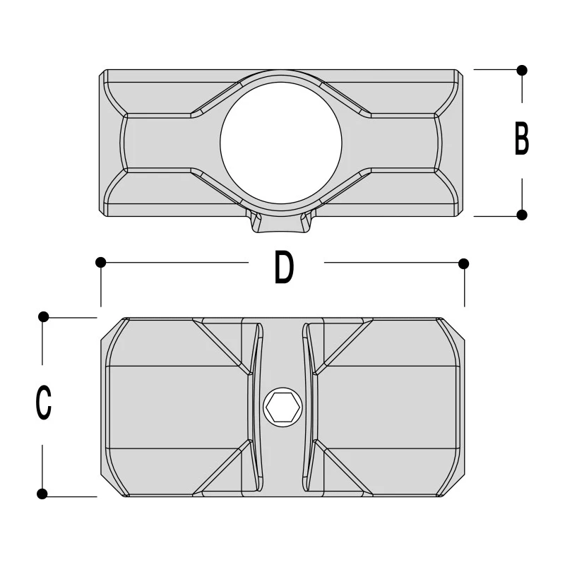 Kee Lite Cross Connector Connecting Component Strut Profile Type 8 Round Tube Size 48.3 mm L26-8