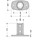 Kee Lite Aluminium Railing Flange Compatible with 42 mm Round Tube L62-7