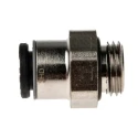 Legris LF3000 Series Pneumatic Fitting Male M10 x 1 Threaded-to-Tube Push In 6 mm Nickel Plated Brass 80°C 20 bar LF3000
