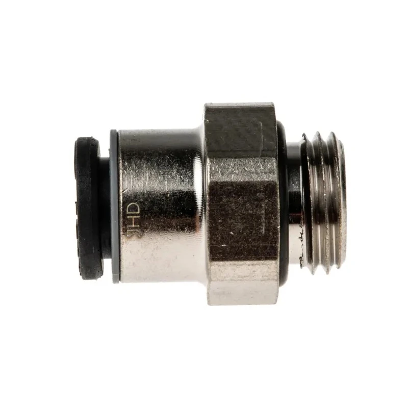 Legris LF3000 Series Pneumatic Fitting Male M10 x 1 Threaded-to-Tube Push In 6 mm Nickel Plated Brass 80°C 20 bar LF3000