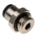 Legris Pneumatic Fitting Series Male Threaded-to-Tube M12 x 1.5 Thread Size Push-in Tube 6 mm Nickel Plated Brass LF3000