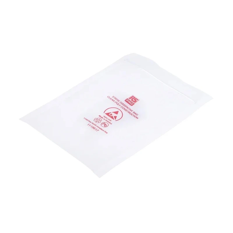 RS PRO Anti-Static Bag 100mm(W) x 150mm Height Clear Dissipative Zip Closure Bag 100 Pack 122-9154